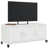 Meuble TV blanc 100,5x39x43,5 cm acier