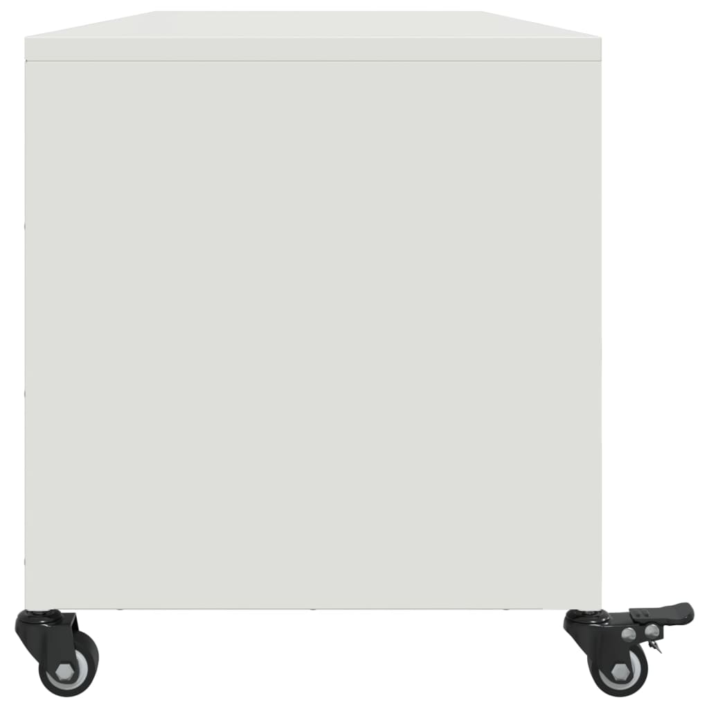 Meuble TV blanc 100,5x39x43,5 cm acier