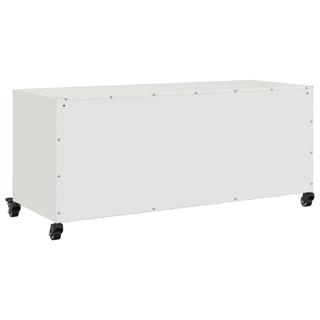 Meuble TV blanc 100,5x39x43,5 cm acier