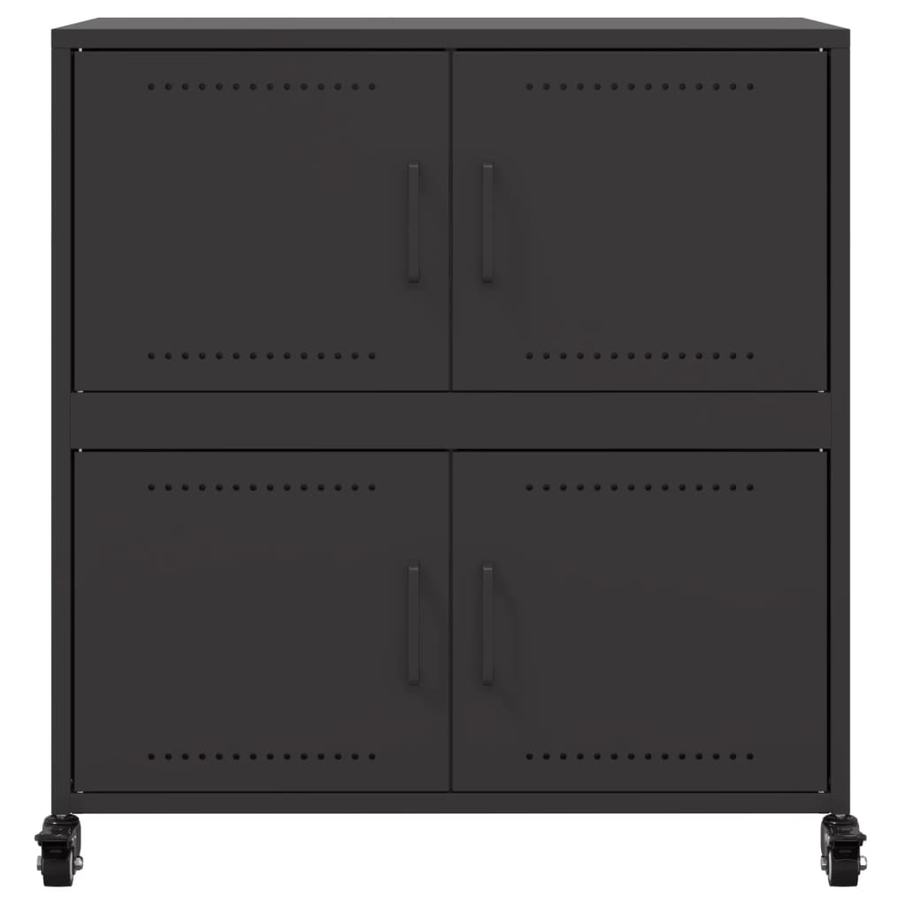 Buffet noir 68x39x72 cm acier