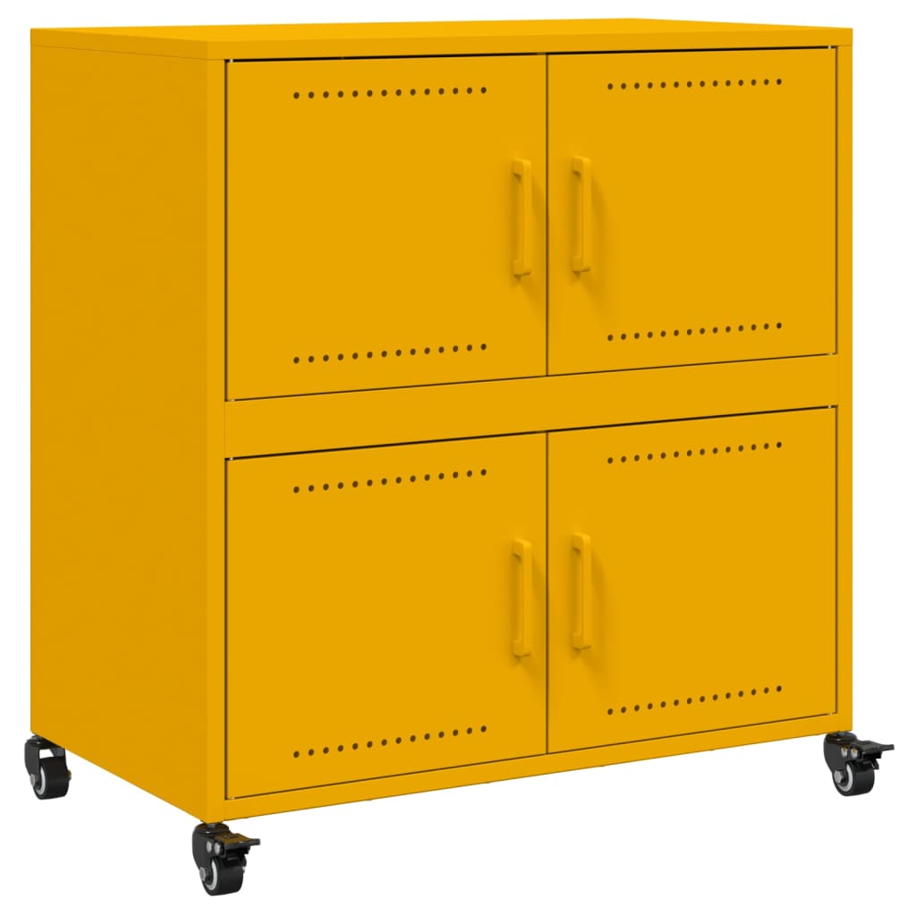 Buffet jaune moutarde 68x39x72 cm acier