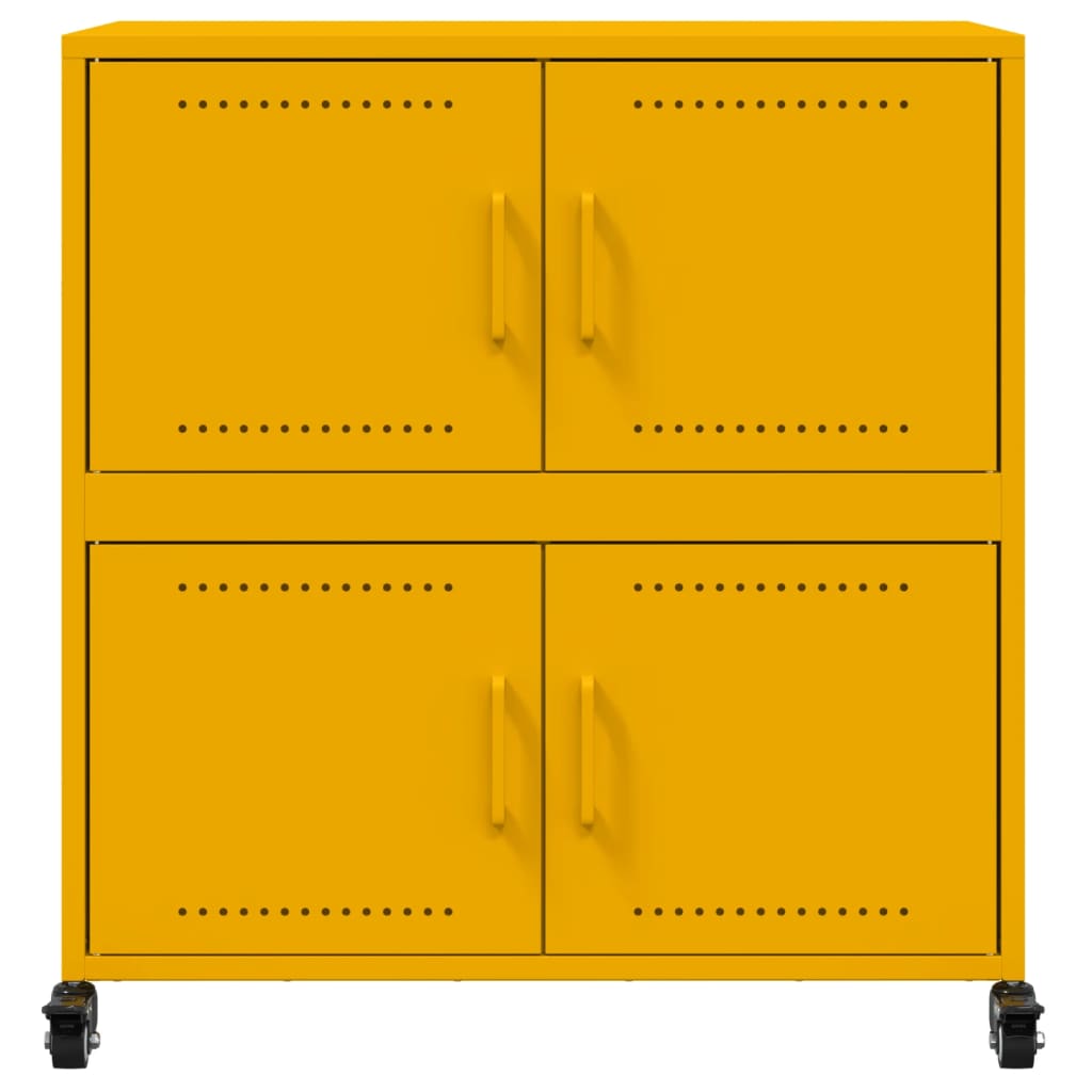 Buffet jaune moutarde 68x39x72 cm acier