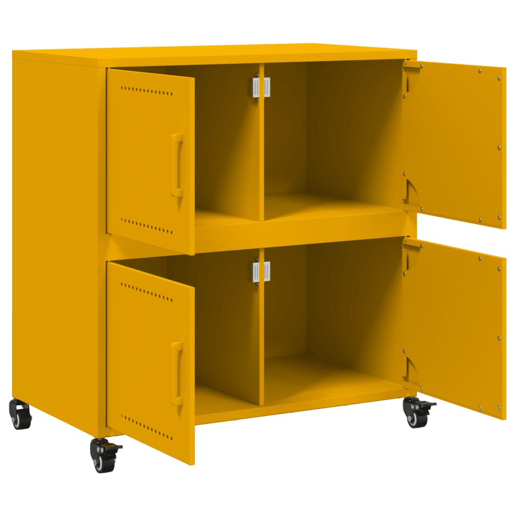 Buffet jaune moutarde 68x39x72 cm acier