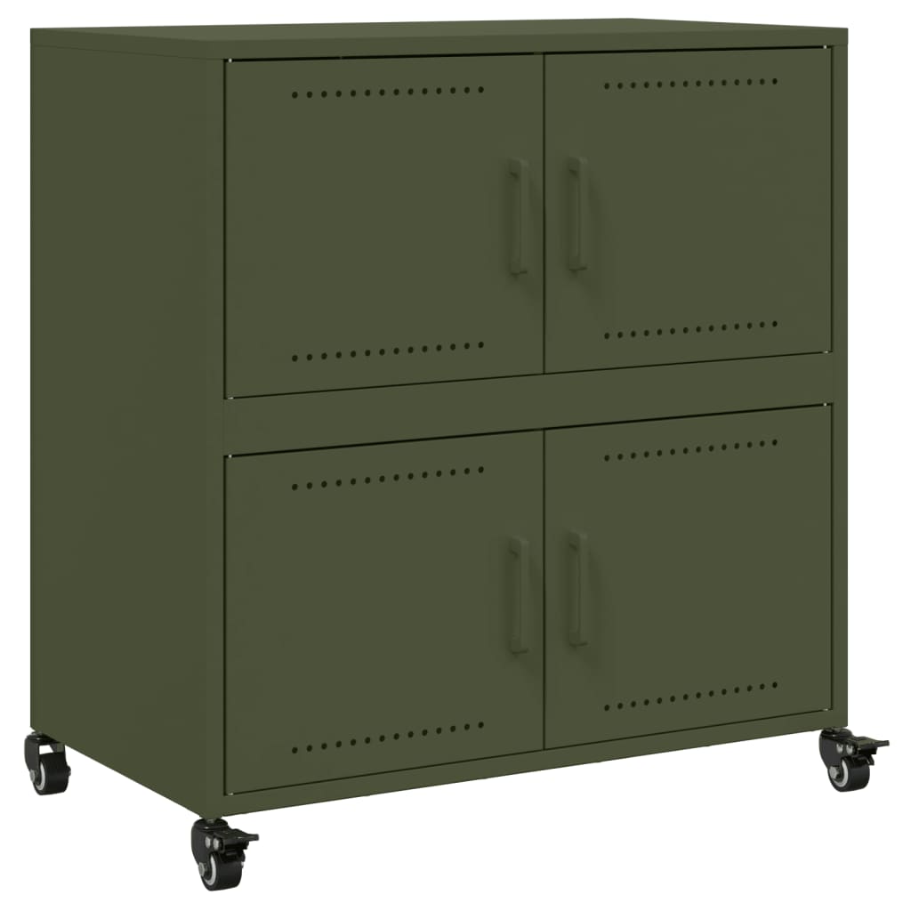 Buffet vert olive 68x39x72 cm acier