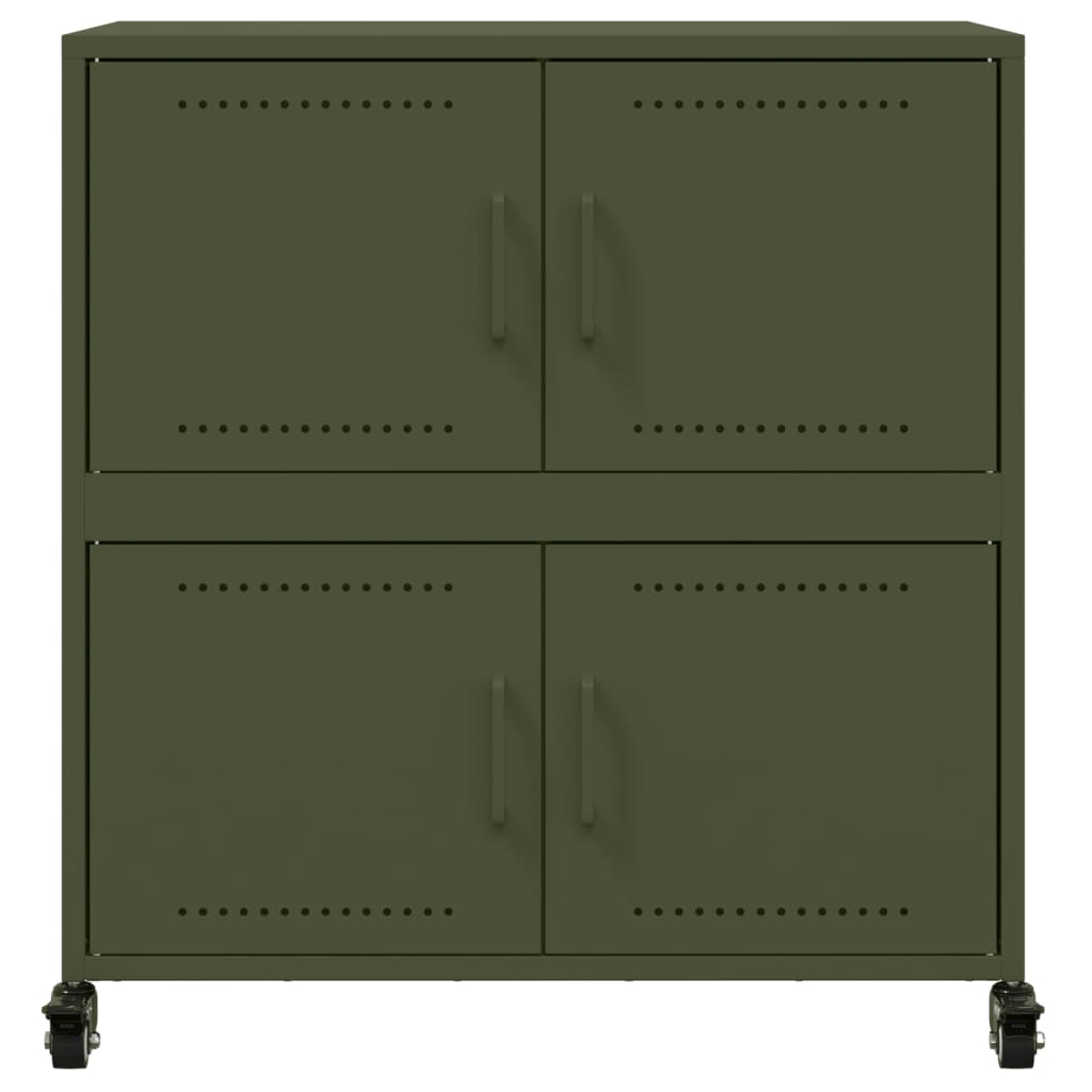 Buffet vert olive 68x39x72 cm acier