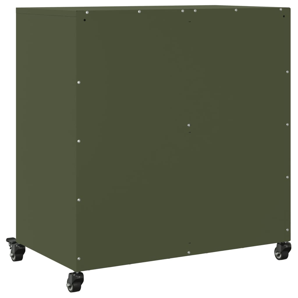 Buffet vert olive 68x39x72 cm acier