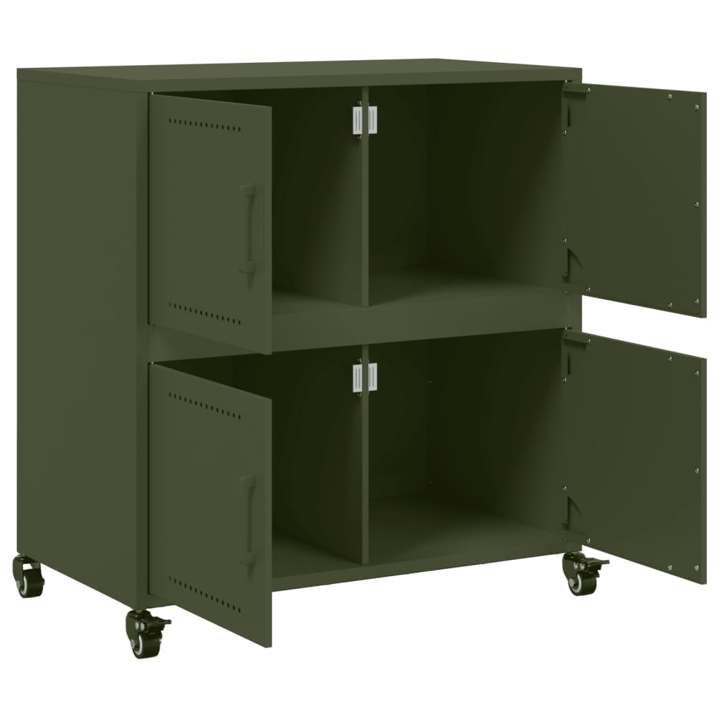 Buffet vert olive 68x39x72 cm acier