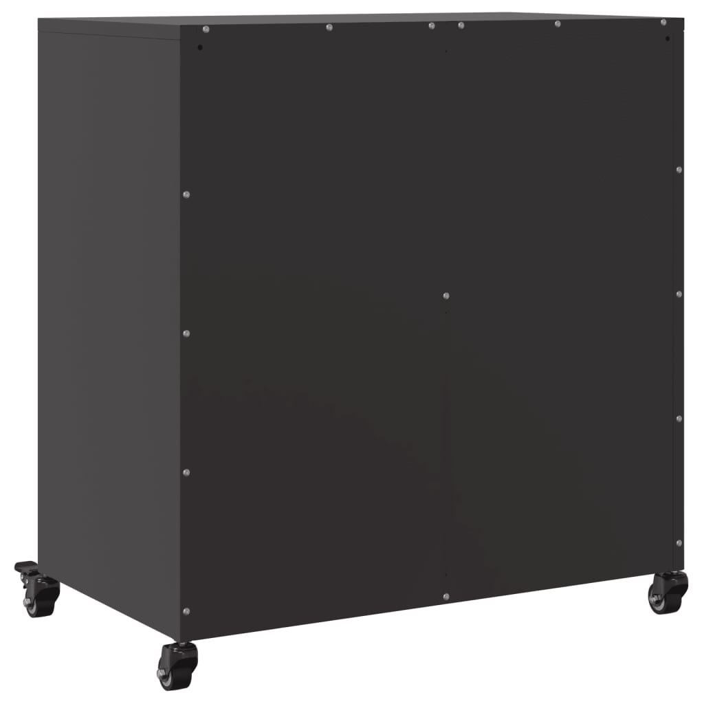 Buffet noir 68,5x39x72 cm acier