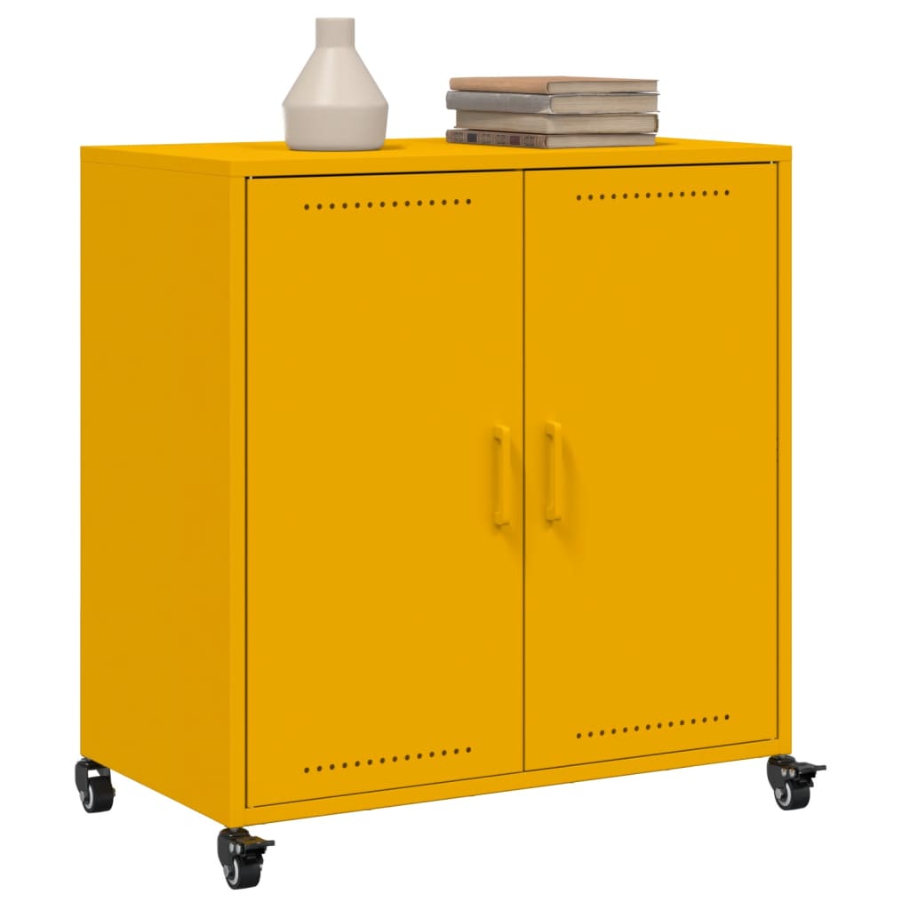 Buffet jaune moutarde 68,5x39x72 cm acier