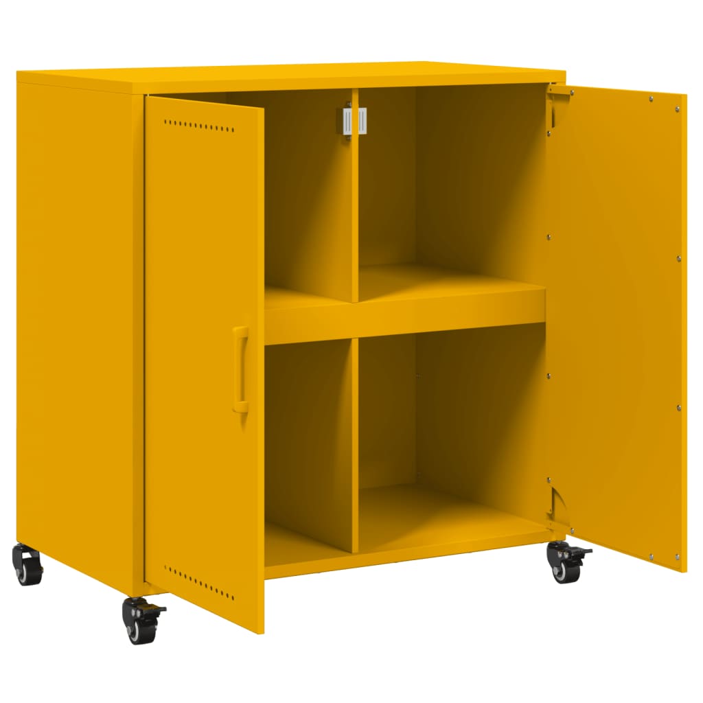 Buffet jaune moutarde 68,5x39x72 cm acier