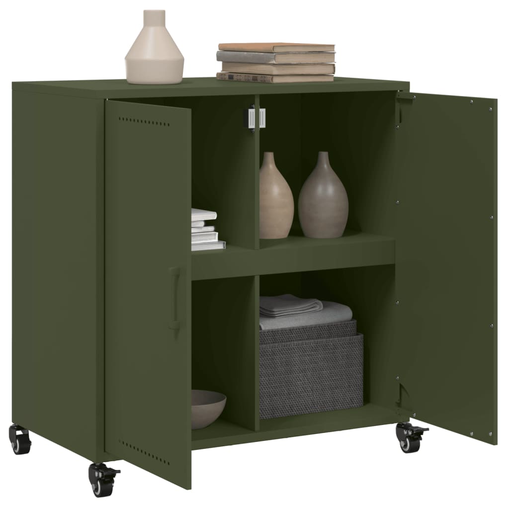 Buffet vert olive 68,5x39x72 cm acier