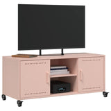 Meuble TV rose 100,5x39x43,5 cm acier