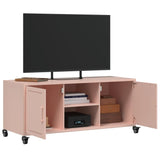 Meuble TV rose 100,5x39x43,5 cm acier