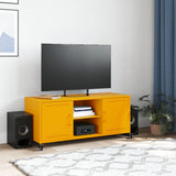 Meuble TV jaune moutarde 100,5x39x43,5 cm acier