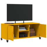 Meuble TV jaune moutarde 100,5x39x43,5 cm acier