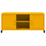 Meuble TV jaune moutarde 100,5x39x43,5 cm acier