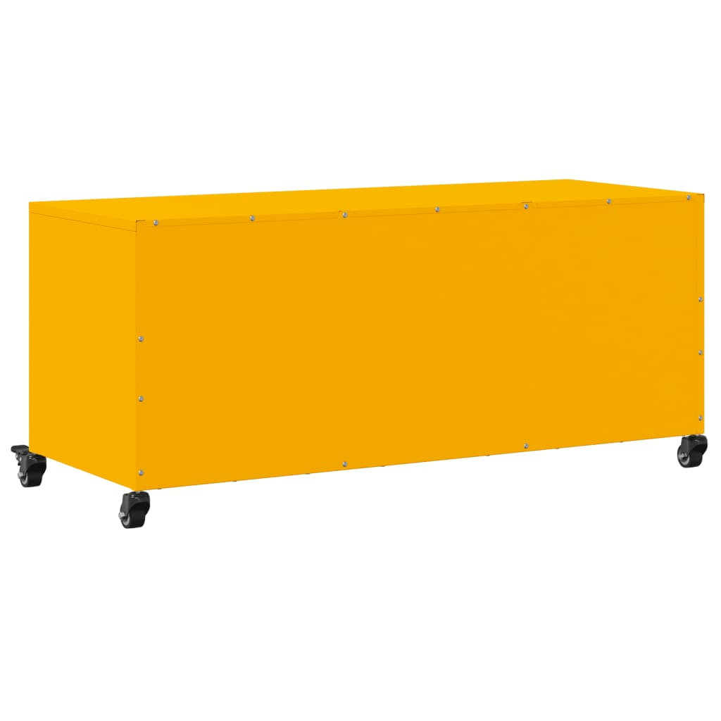 Meuble TV jaune moutarde 100,5x39x43,5 cm acier