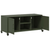 Meuble TV vert olive 100,5x39x43,5 cm acier