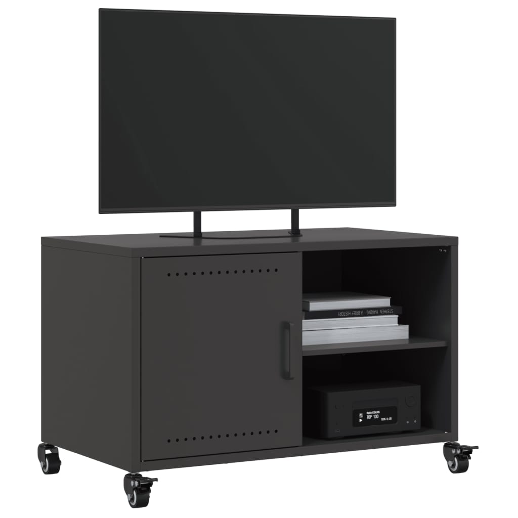 Meuble TV noir 68x39x43,5 cm acier