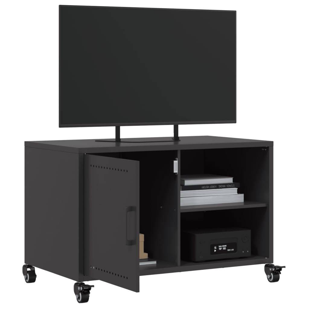 Meuble TV noir 68x39x43,5 cm acier