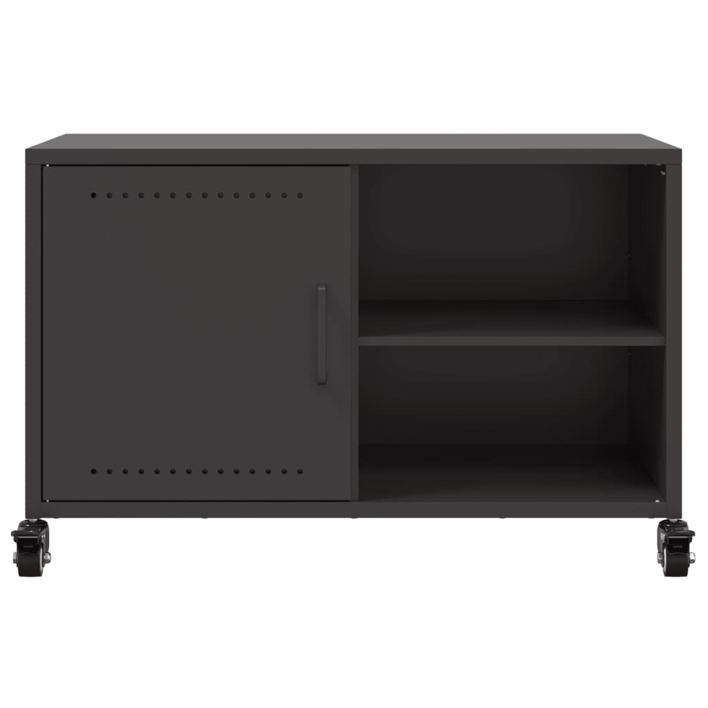 Meuble TV noir 68x39x43,5 cm acier