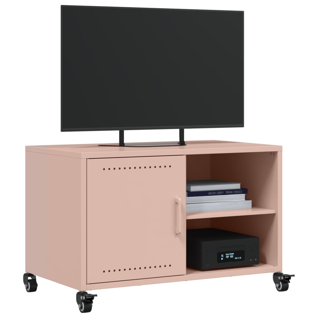 Meuble TV rose 68x39x43,5 cm acier