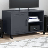 Meuble TV anthracite 68x39x43,5 cm acier