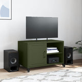 Meuble TV vert olive 68x39x43,5 cm acier