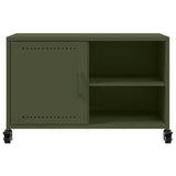 Meuble TV vert olive 68x39x43,5 cm acier