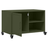 Meuble TV vert olive 68x39x43,5 cm acier