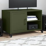 Meuble TV vert olive 68x39x43,5 cm acier