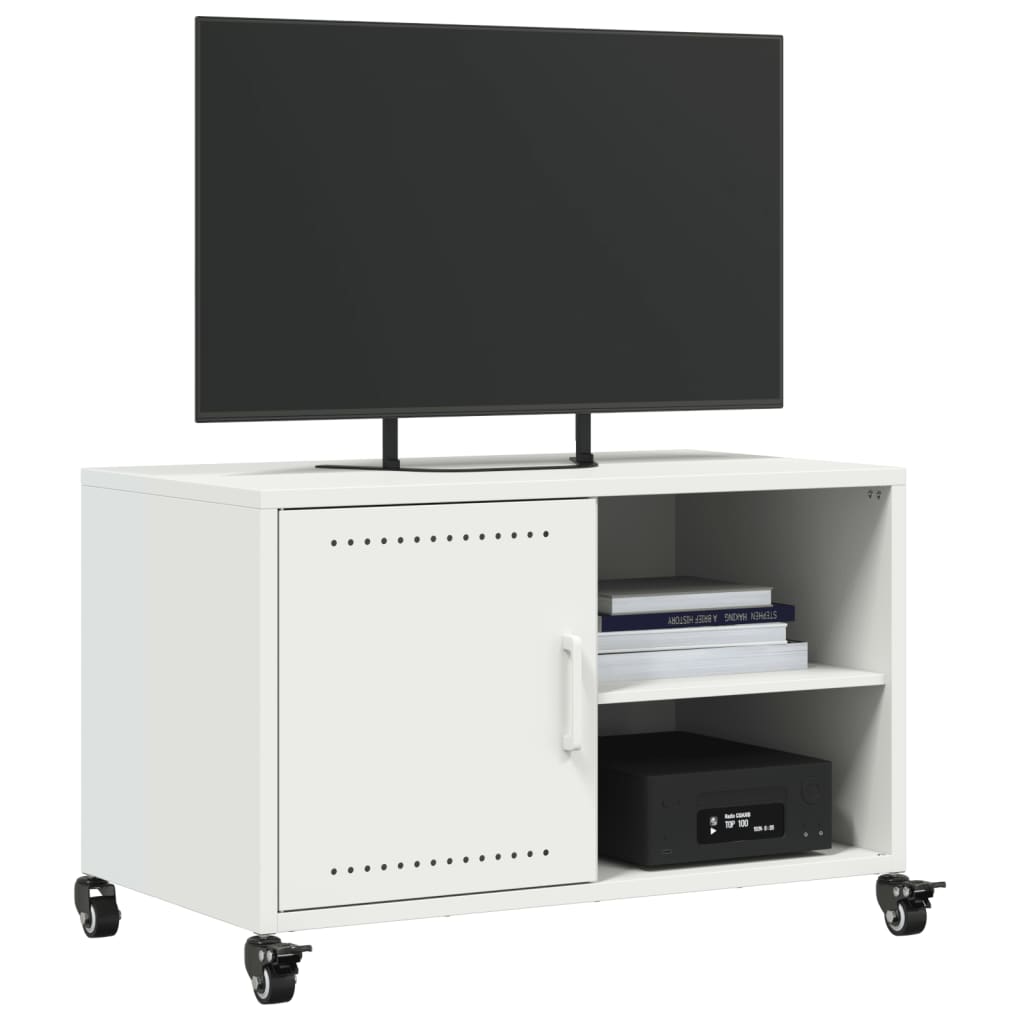 Meuble TV blanc 68x39x43,5 cm acier