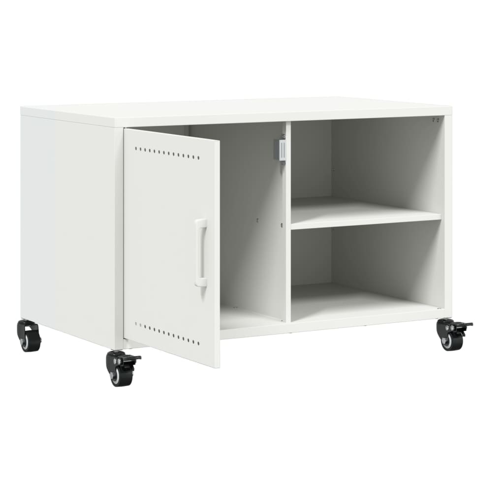 Meuble TV blanc 68x39x43,5 cm acier