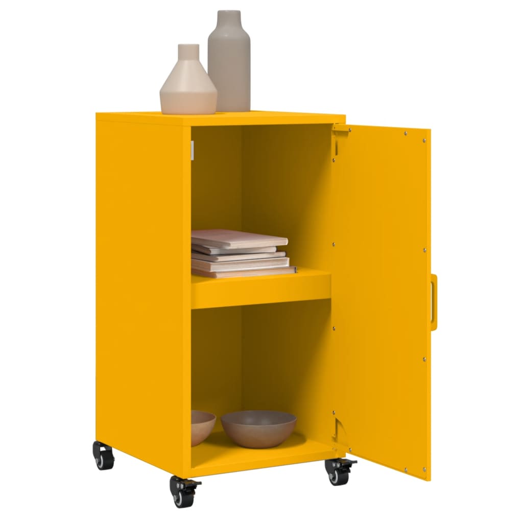 Buffet jaune moutarde 36x39x72 cm acier