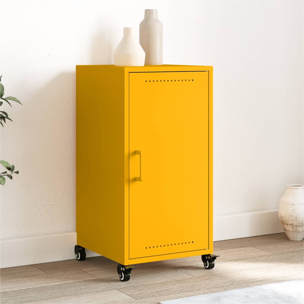 Buffet jaune moutarde 36x39x72 cm acier