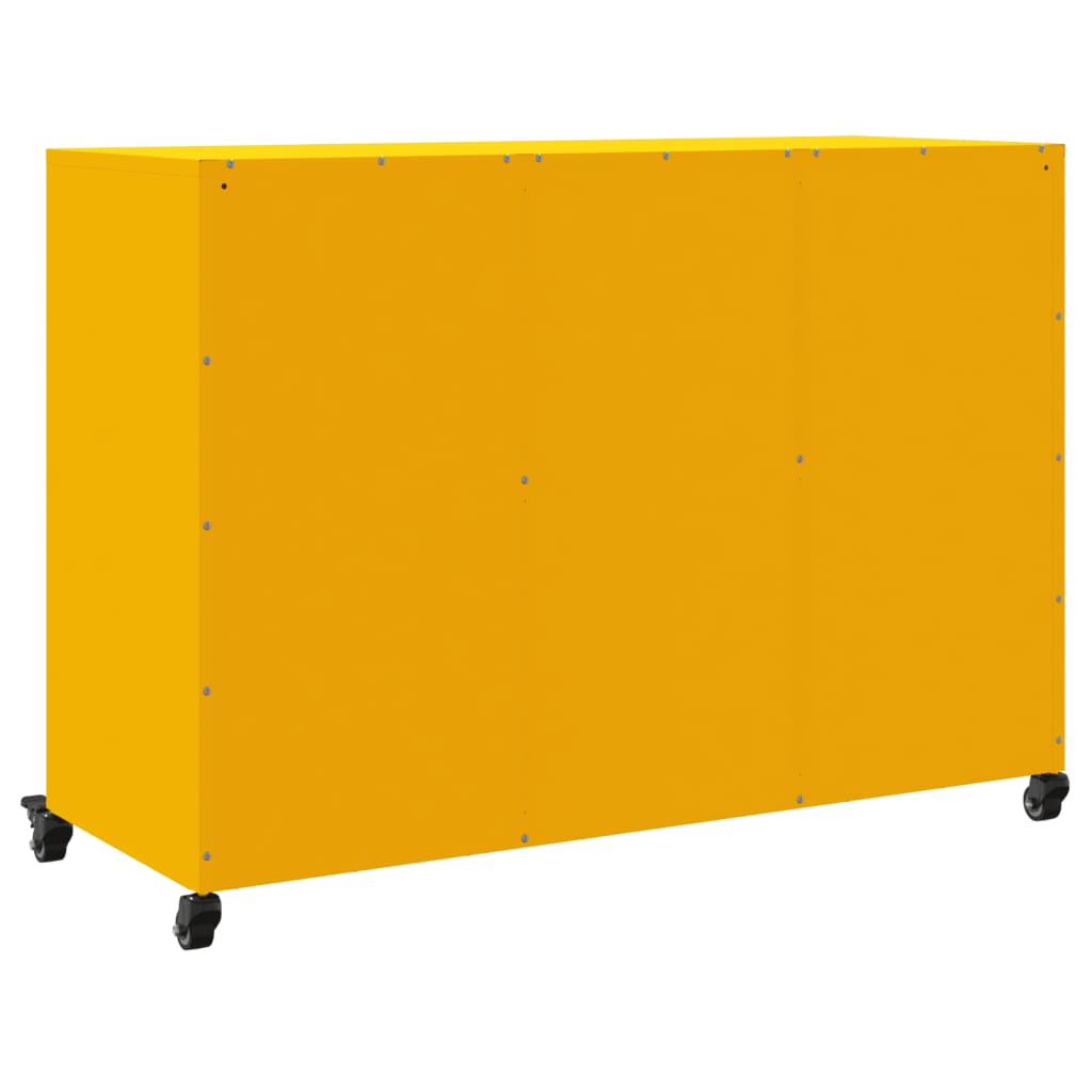 Buffet jaune moutarde 100,5x39x72 cm acier