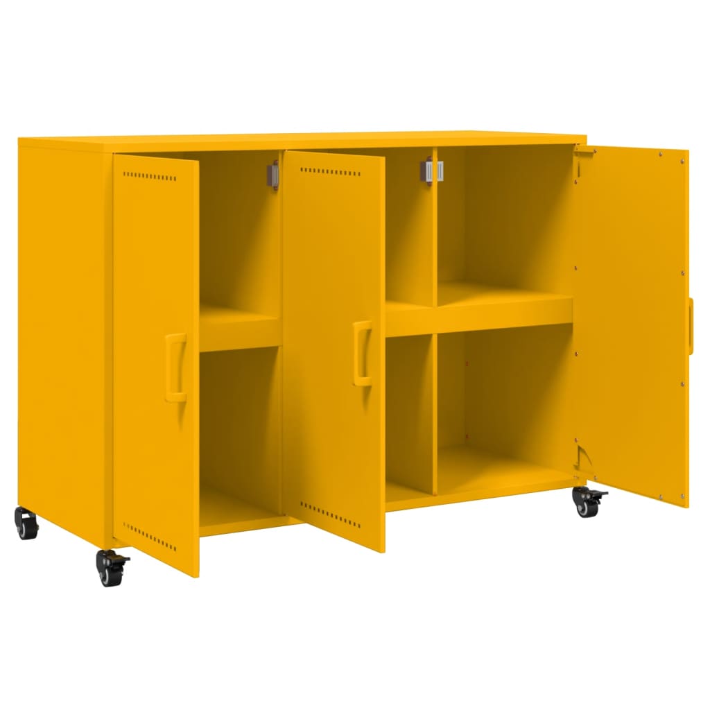 Buffet jaune moutarde 100,5x39x72 cm acier