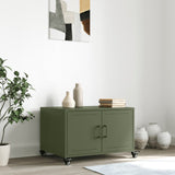 Table basse vert olive 68x50x43,5 cm acier