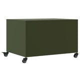 Table basse vert olive 68x50x43,5 cm acier