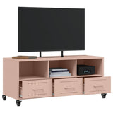 Meuble TV rose 100,5x39x43,5 cm acier