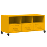 Meuble TV jaune moutarde 100,5x39x43,5 cm acier