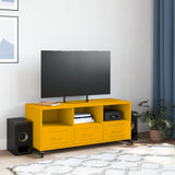 Meuble TV jaune moutarde 100,5x39x43,5 cm acier