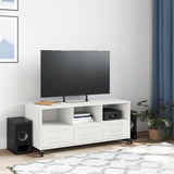 Meuble TV blanc 100,5x39x43,5 cm acier