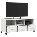 Meuble TV blanc 100,5x39x43,5 cm acier