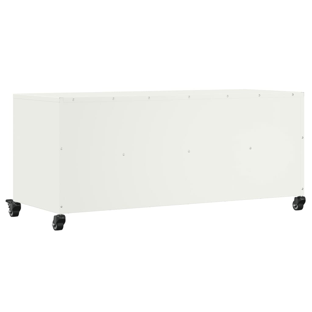 Meuble TV blanc 100,5x39x43,5 cm acier