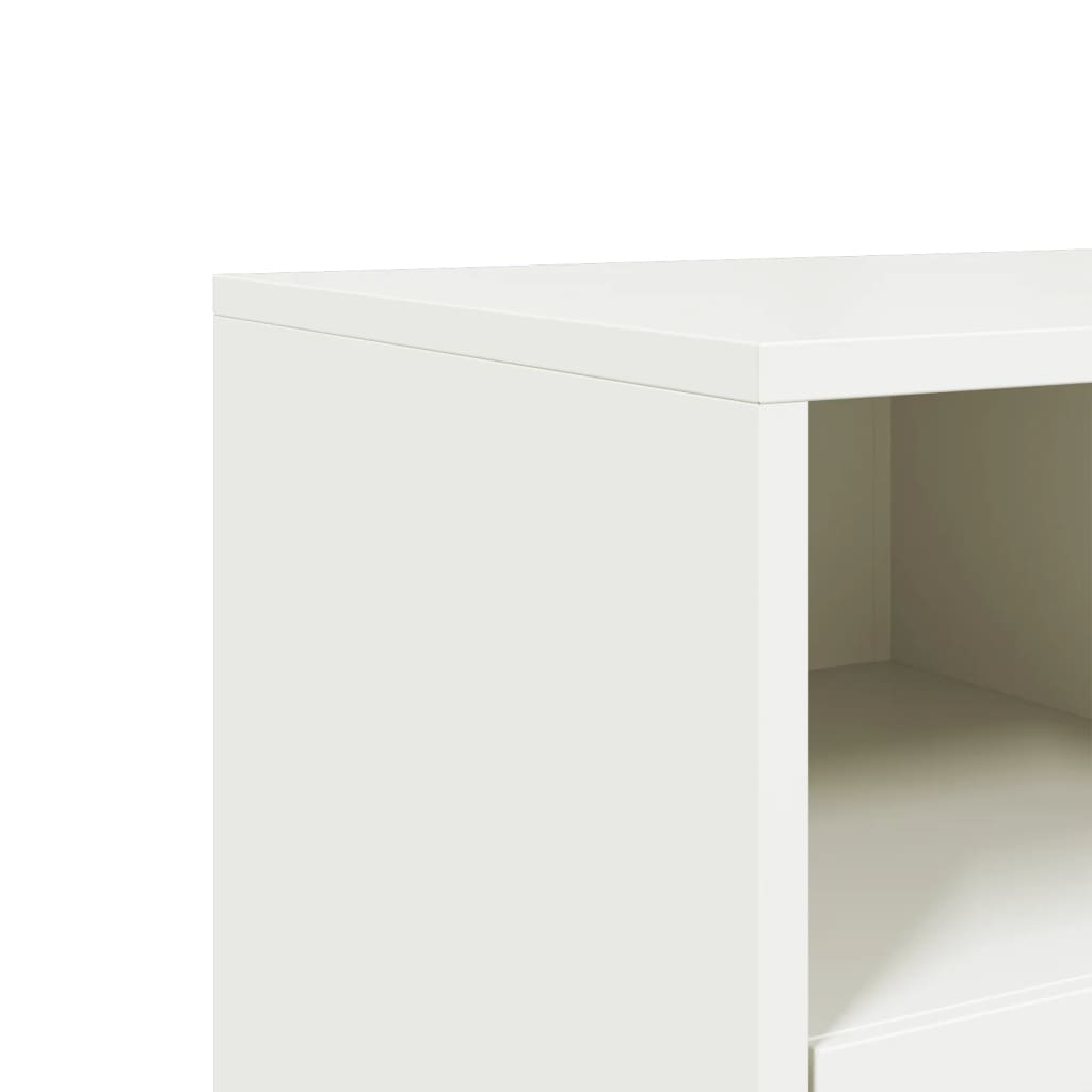 Meuble TV blanc 100,5x39x43,5 cm acier