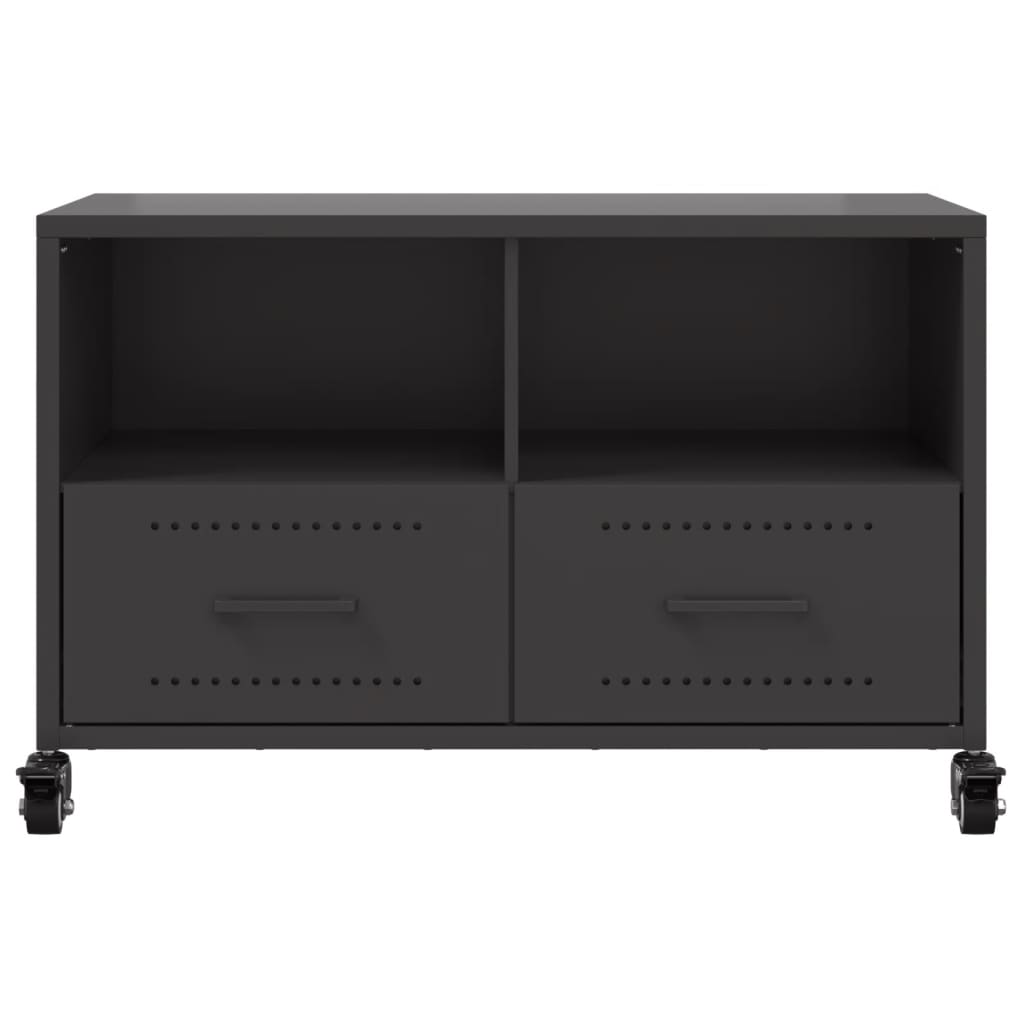 Meuble TV noir 68x39x43,5 cm acier