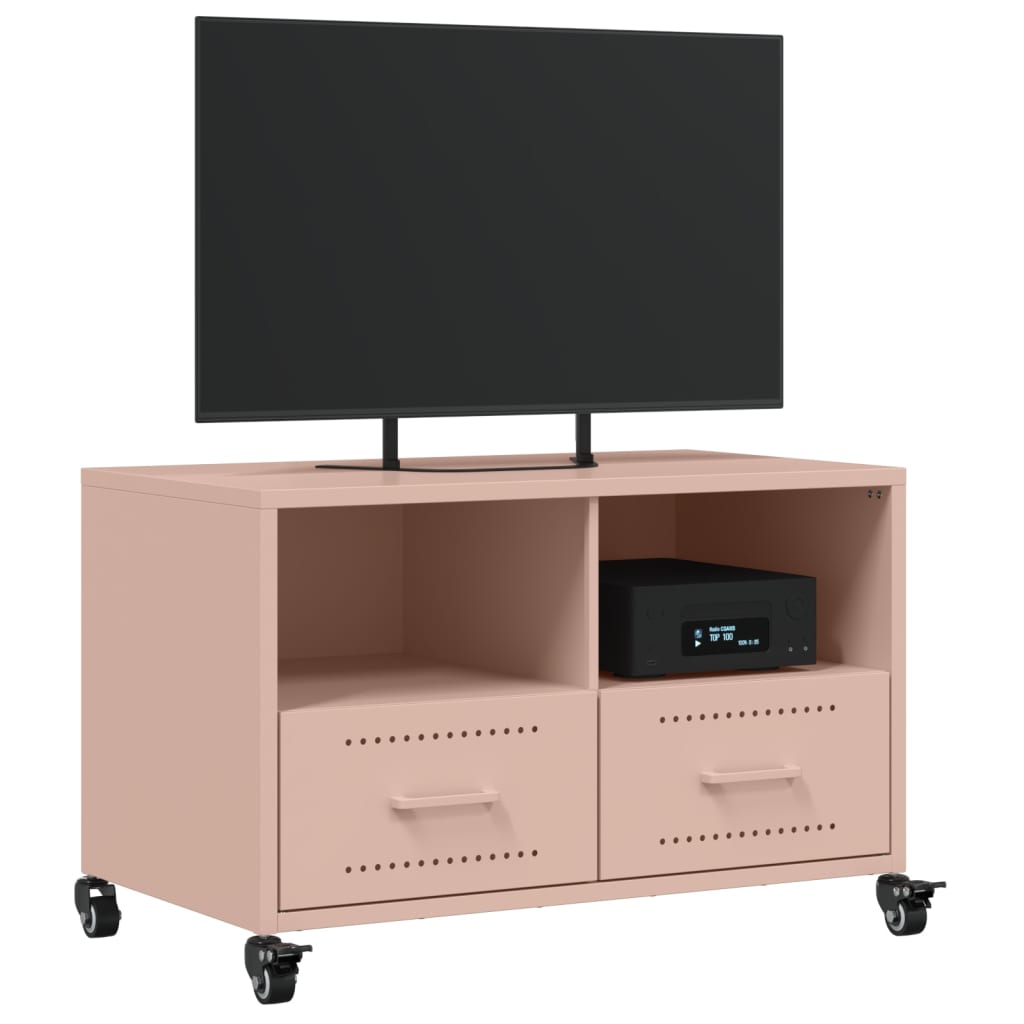 Meuble TV rose 68x39x43,5 cm acier