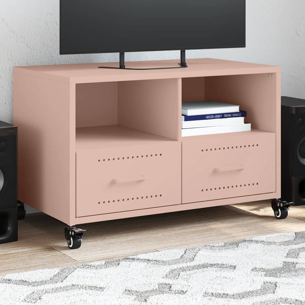 Meuble TV rose 68x39x43,5 cm acier