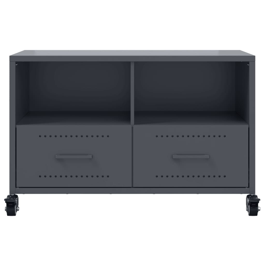 Meuble TV anthracite 68x39x43,5 cm acier